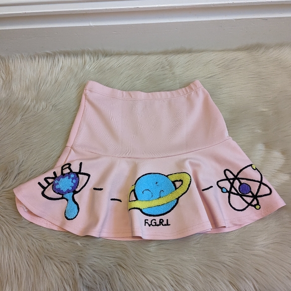Funny Guerilla pale pink mini skirt with space theme size xs - Picture 4 of 7